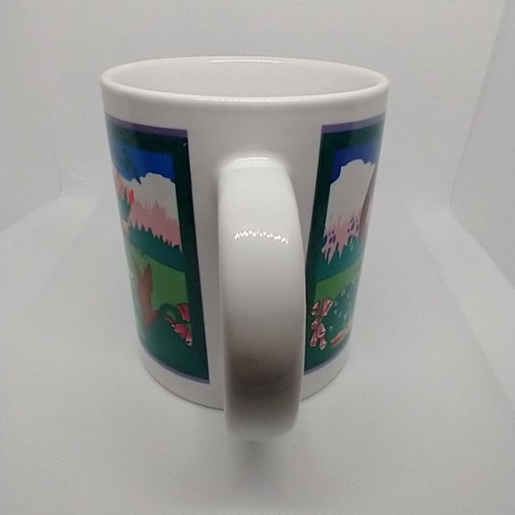 Ceramic White Mug "Rabbits Having Tea with Baby Rabbit"- Good Condition - Picture 15 of 15